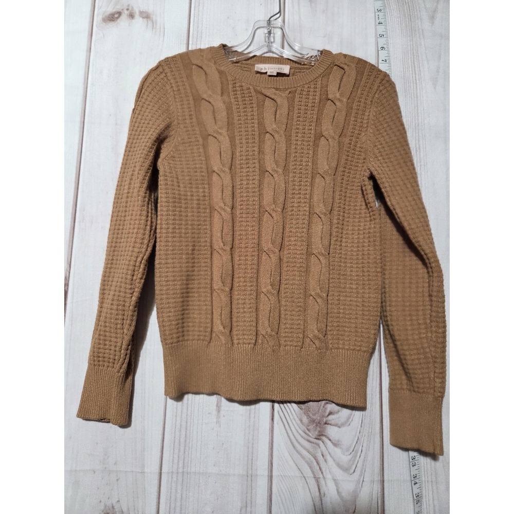 Philosophy Sweater Womens Medium Cable Knit Pullover Crewneck Soft Warm Cozy